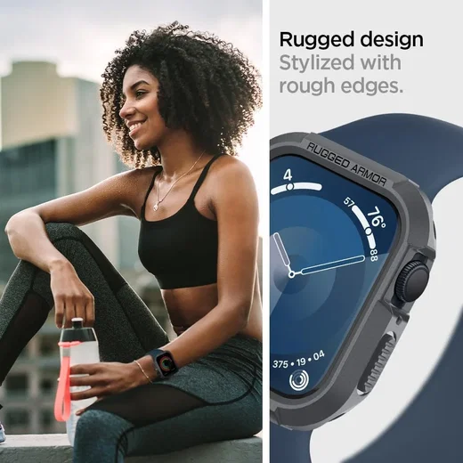 Spigen Rugged Armor - Apple Watch 45MM / 44MM Hoesje - Full Protect - Grijs afbeelding 6
