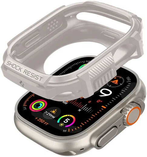 Spigen Rugged Armor - Apple Watch Ultra 3/2/1 Hoesje - Bumper Case Beige afbeelding 2