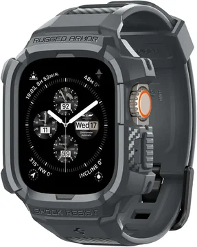 Spigen Rugged Armor - Apple Watch Ultra 3/2/1 - Hoesje en Bandje - Grijs