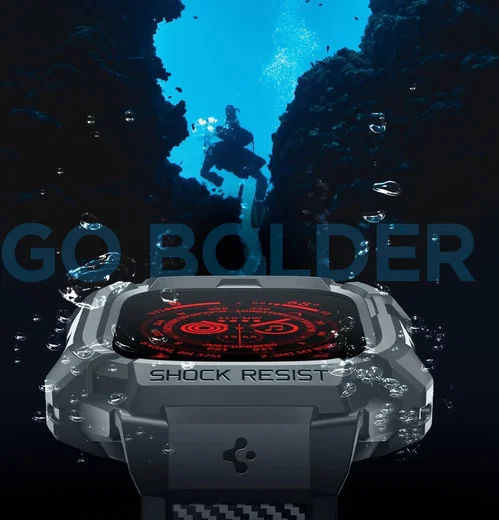 Spigen Rugged Armor - Apple Watch Ultra 3/2/1 - Hoesje en Bandje - Grijs afbeelding 6