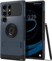 Spigen Slim Armor Samsung Galaxy S24 Ultra Hoesje MagSafe Metal Slate afbeelding