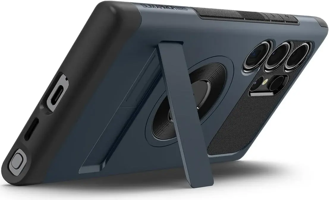 Spigen Slim Armor Samsung Galaxy S24 Ultra Hoesje MagSafe Metal Slate afbeelding 9