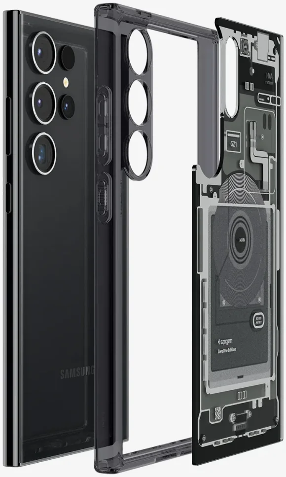 Spigen Ultra Hybrid Zero One Samsung Galaxy S24 Ultra Hoesje Zwart afbeelding 4