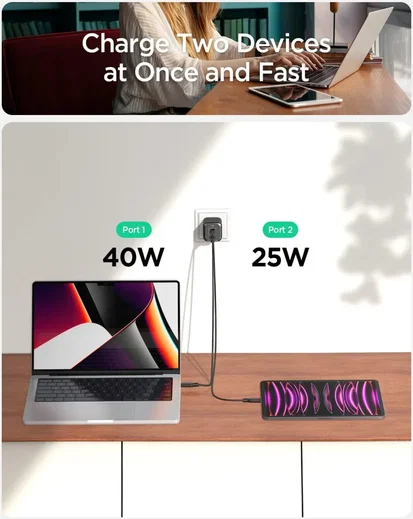 Spigen ArcStation Pro GaN Snellader Power Delivery USB-C 65W Wit afbeelding 3