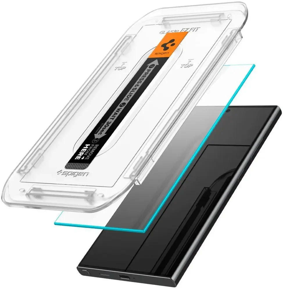 Spigen EZ Fit GLAS.tR Samsung Galaxy S24 Ultra Screen Protector 2-Pack afbeelding 2