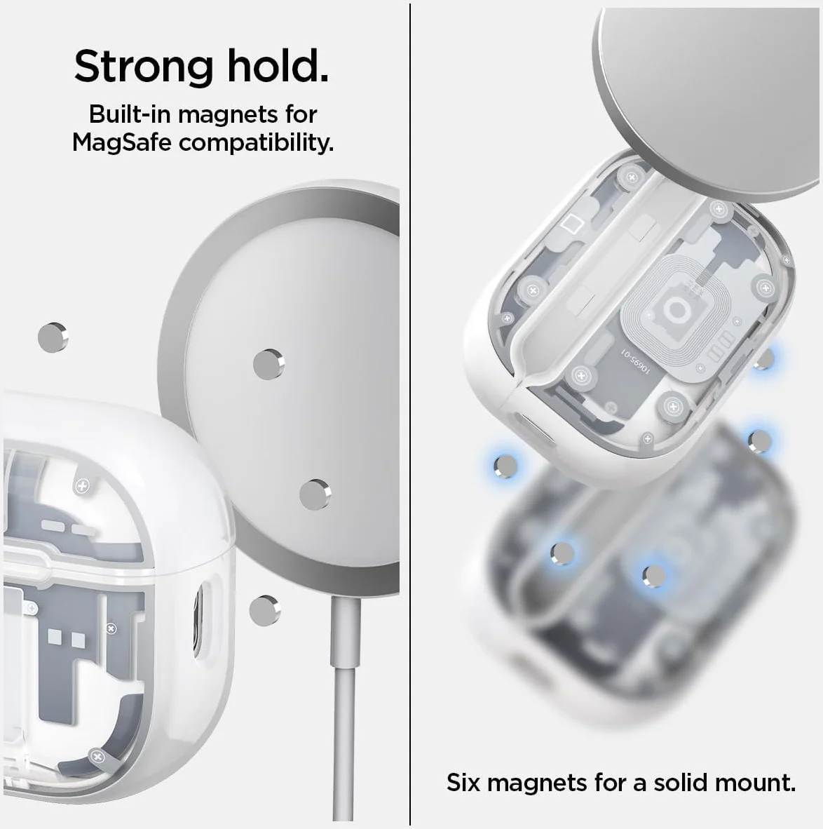 Spigen Ultra Hybrid MagFit AirPods Pro 1/2 Hoesje Zero One Wit afbeelding 2