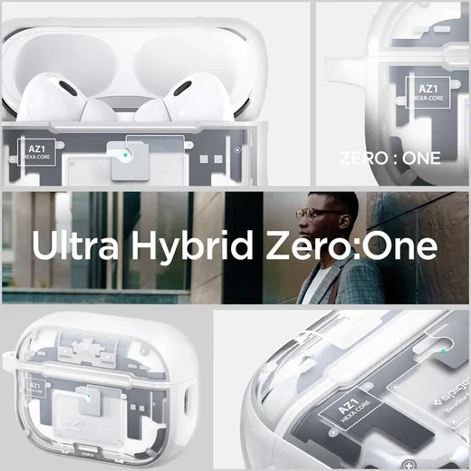 Spigen Ultra Hybrid MagFit AirPods Pro 1/2 Hoesje Zero One Wit afbeelding 8