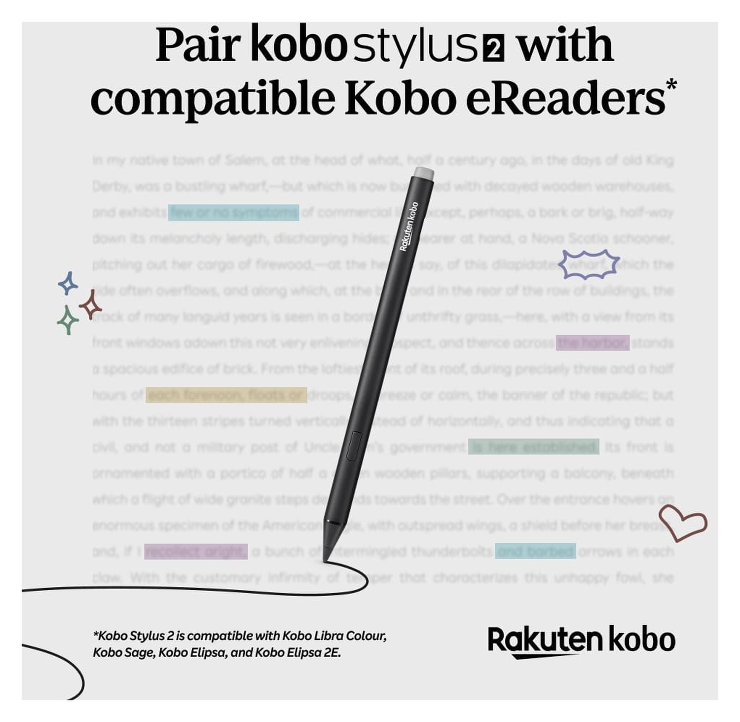 Kobo Stylus 2 Stylus Pen Geschikt voor Kobo E-Readers met USB-C poort Zwart afbeelding 3