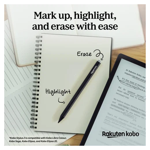 Kobo Stylus 2 Stylus Pen Geschikt voor Kobo E-Readers met USB-C poort Zwart afbeelding 5