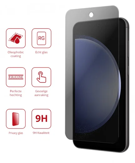 Rosso Samsung Galaxy S23 FE 9H Tempered Glass Screen Protector Privacy afbeelding 2