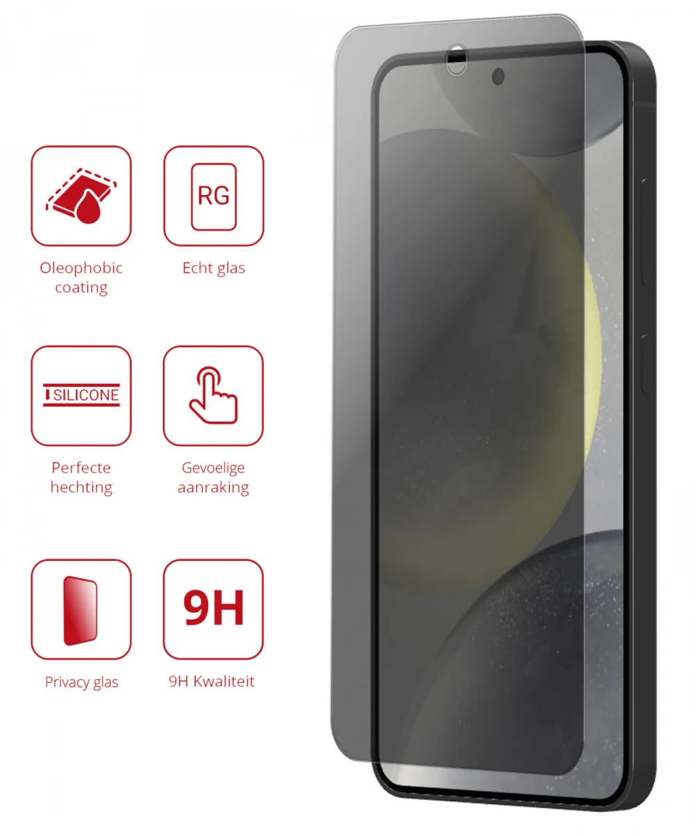 Rosso Samsung Galaxy S24 9H Tempered Glass Screen Protector Privacy afbeelding 2