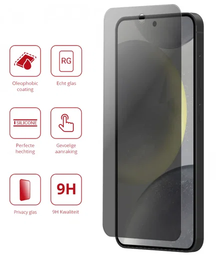 Rosso Samsung Galaxy S24 9H Tempered Glass Screen Protector Privacy afbeelding 2