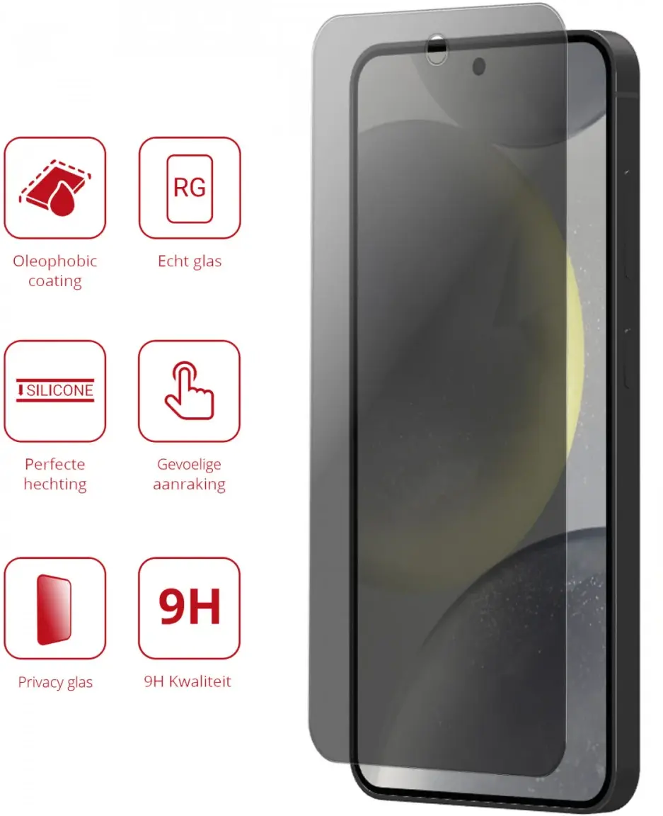 Rosso Samsung S24 Plus 9H Tempered Glass Screen Protector Privacy afbeelding 2