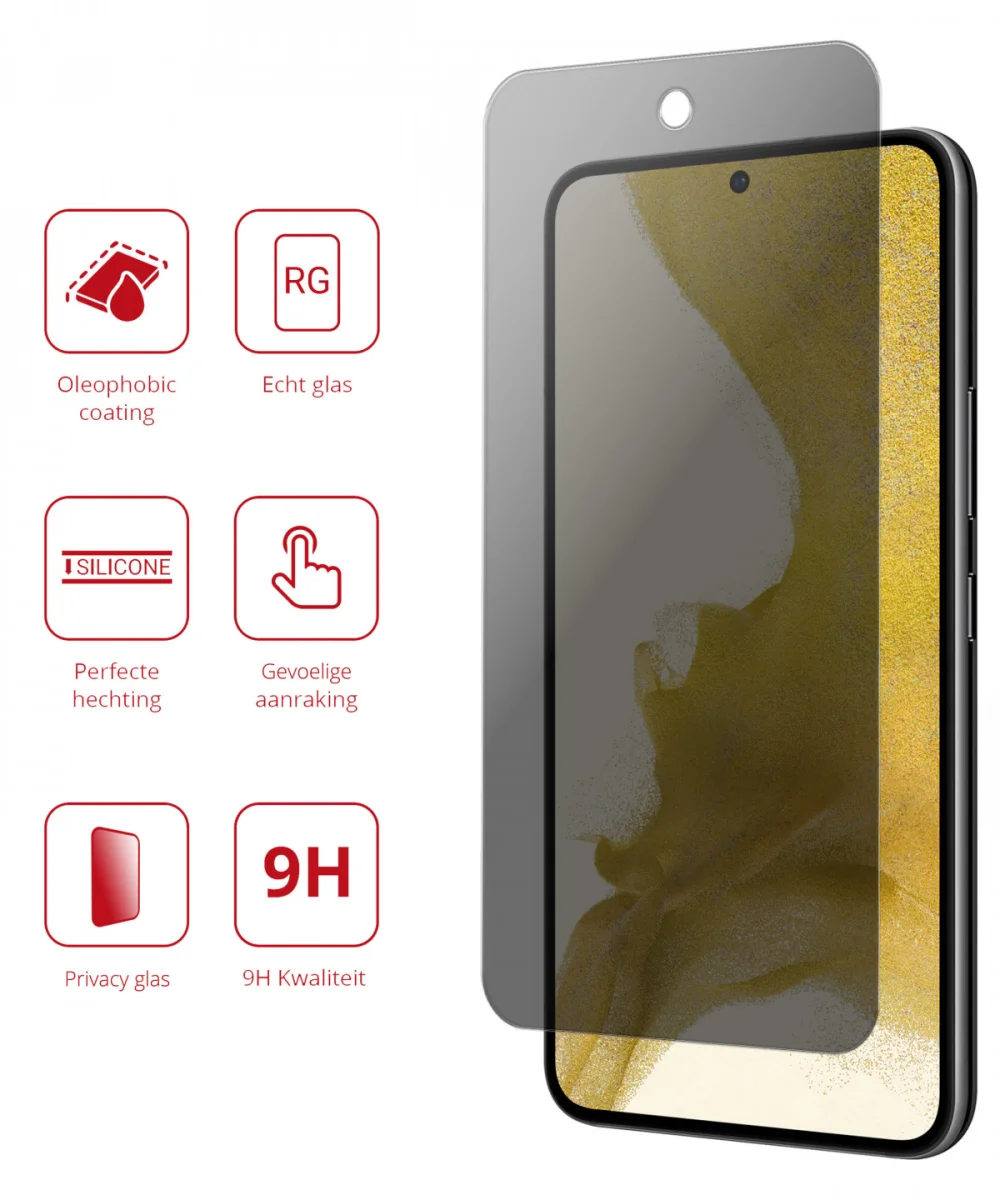 Rosso Samsung Galaxy S22 9H Tempered Glass Screen Protector Privacy afbeelding 2