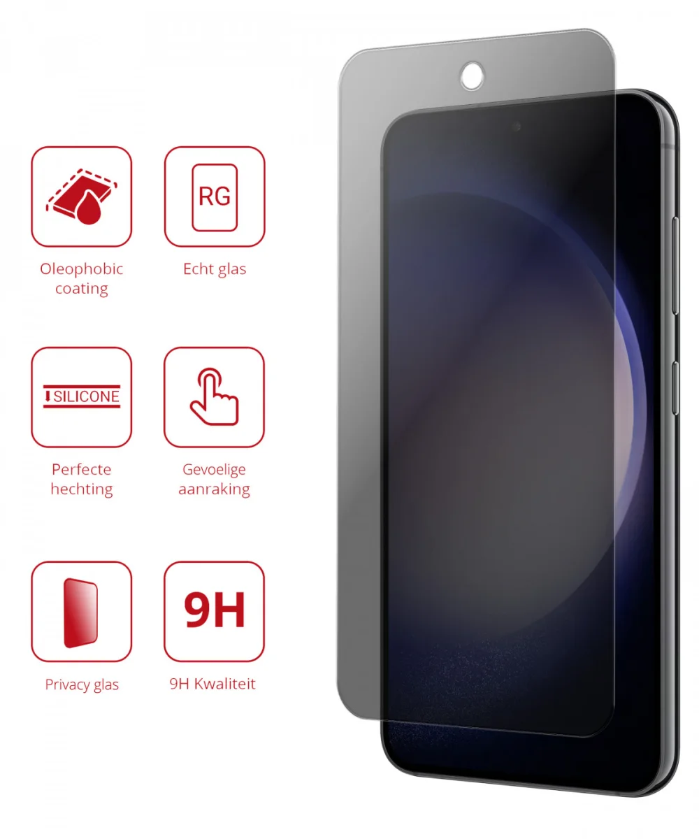 Rosso Samsung Galaxy S23 9H Tempered Glass Screen Protector Privacy afbeelding 2