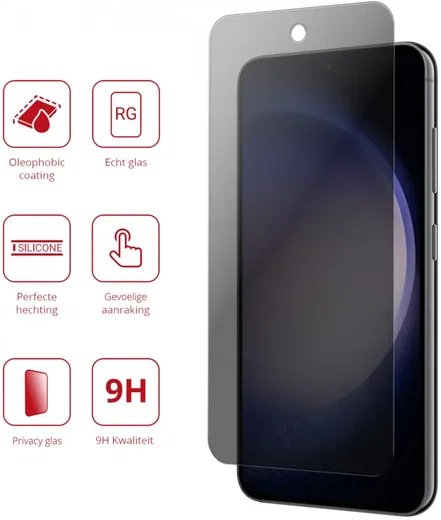 Rosso Samsung Galaxy S23 Plus 9H Tempered Glass Protector Privacy afbeelding 2