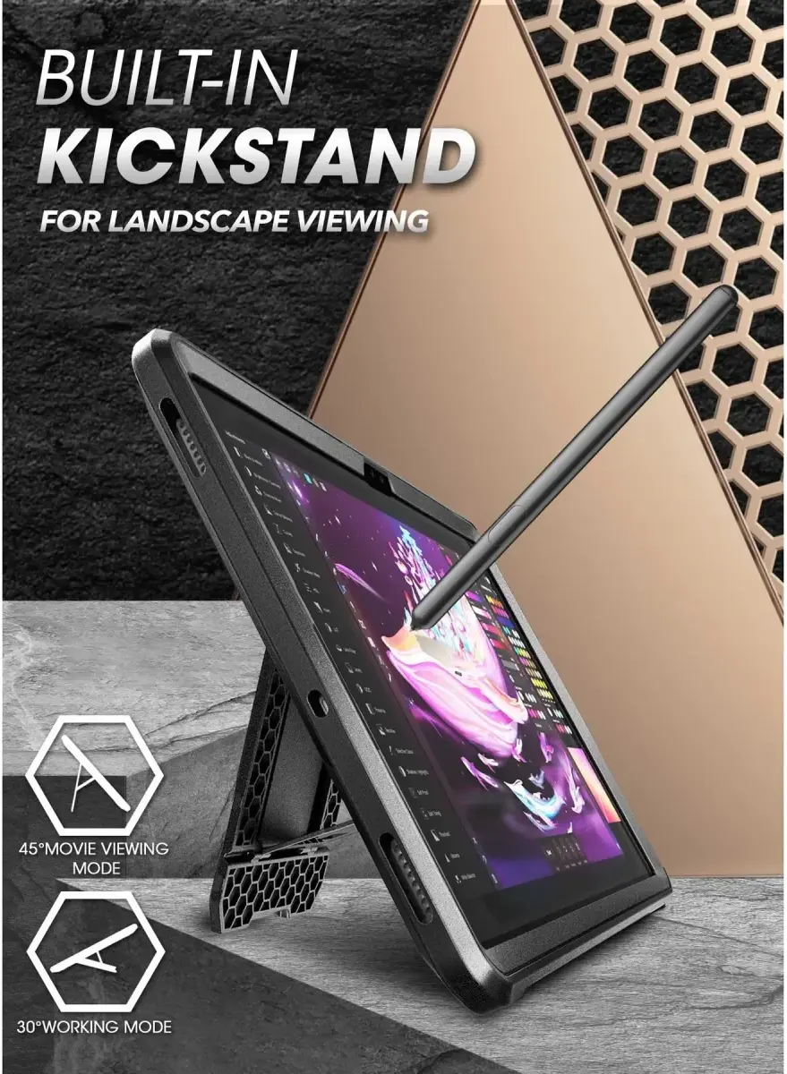 SUPCASE UB Pro Samsung Galaxy Tab S9 FE Plus Hoes Full Protect Zwart afbeelding 5
