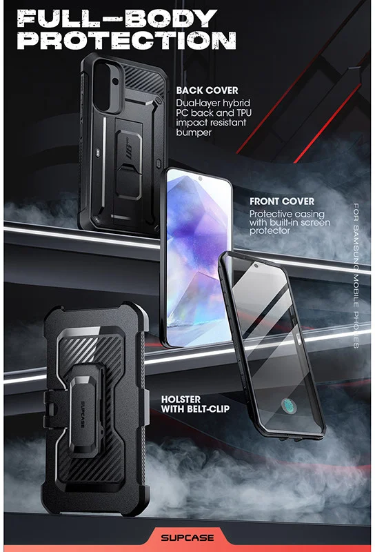 SUPCASE UB Pro Samsung Galaxy A55 Hoesje Full Protect Kickstand Zwart afbeelding 4