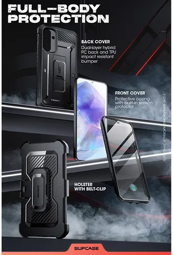 SUPCASE UB Pro Samsung Galaxy A55 Hoesje Full Protect Kickstand Zwart afbeelding 4
