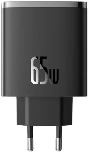 Baseus Cube Pro Trio Power Adapter 2x USB-C / USB-A 65W Zwart afbeelding 2