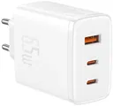 Baseus Cube Pro Trio Power Adapter 2x USB-C / USB-A 65W Wit