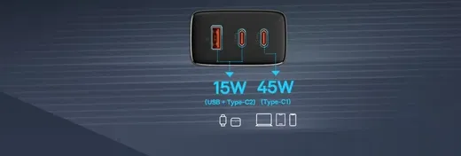 Baseus Cube Pro Trio Power Adapter 2x USB-C / USB-A 65W Wit afbeelding 15