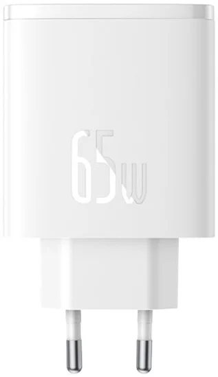 Baseus Cube Pro Trio Power Adapter 2x USB-C / USB-A 65W Wit afbeelding 2