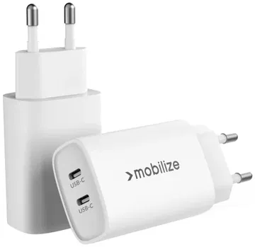 Mobilize 45W Power Delivery / PPS Charge 2-Poorts USB-C Adapter Wit