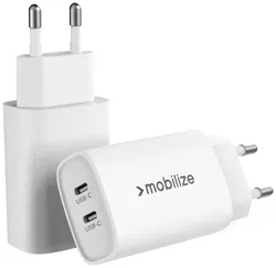 Mobilize 45W Power Delivery / PPS Charge 2-Poorts USB-C Adapter Wit afbeelding