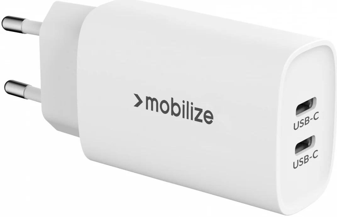 Mobilize 45W Power Delivery / PPS Charge 2-Poorts USB-C Adapter Wit afbeelding 2
