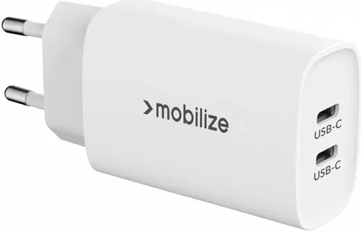 Mobilize 45W Power Delivery / PPS Charge 2-Poorts USB-C Adapter Wit afbeelding 2