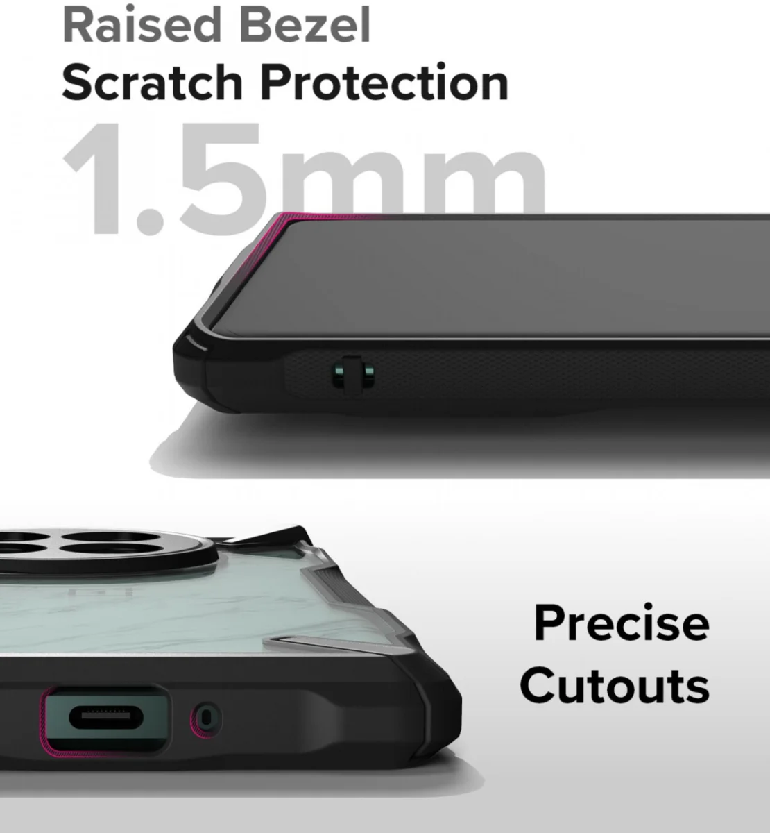 Ringke Fusion X OnePlus 12 Hoesje Back Cover Transparant Zwart afbeelding 10