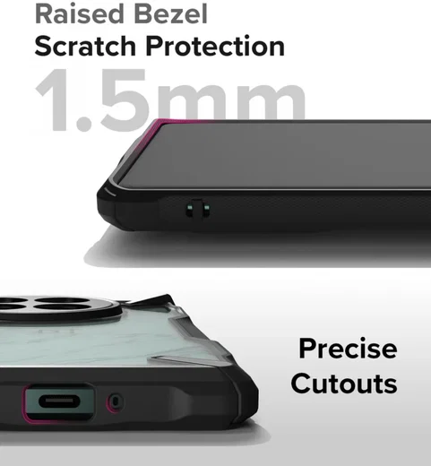 Ringke Fusion X OnePlus 12 Hoesje Back Cover Transparant Zwart afbeelding 10