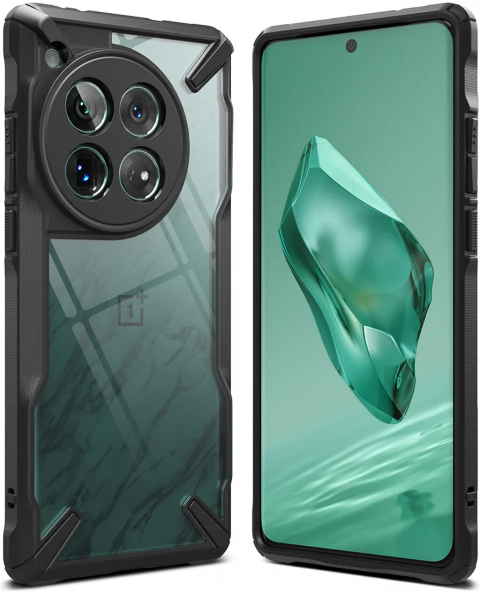 Ringke Fusion X OnePlus 12 Hoesje Back Cover Transparant Zwart afbeelding 2