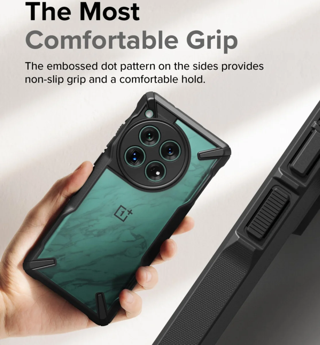 Ringke Fusion X OnePlus 12 Hoesje Back Cover Transparant Zwart afbeelding 5