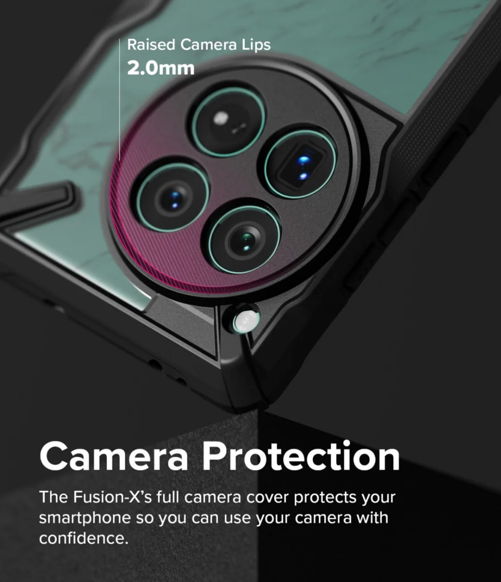 Ringke Fusion X OnePlus 12 Hoesje Back Cover Transparant Zwart afbeelding 7