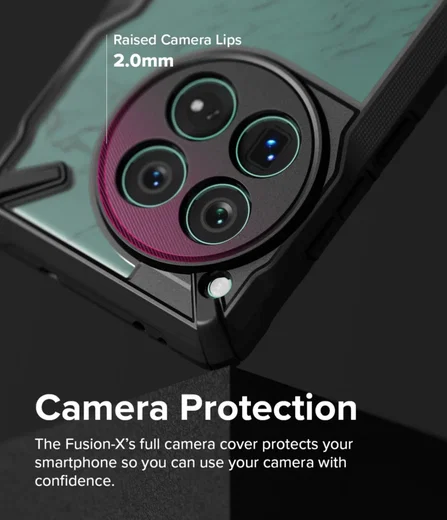 Ringke Fusion X OnePlus 12 Hoesje Back Cover Transparant Zwart afbeelding 7