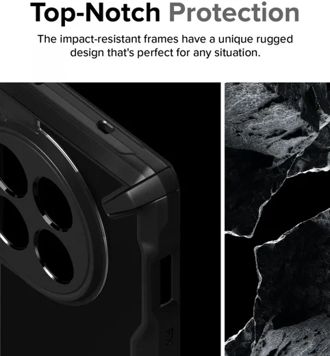 Ringke Fusion X OnePlus 12 Hoesje Back Cover Transparant Zwart afbeelding 8