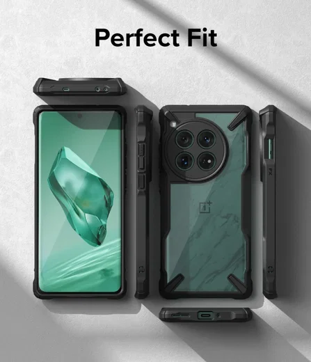 Ringke Fusion X OnePlus 12 Hoesje Back Cover Transparant Zwart afbeelding 9
