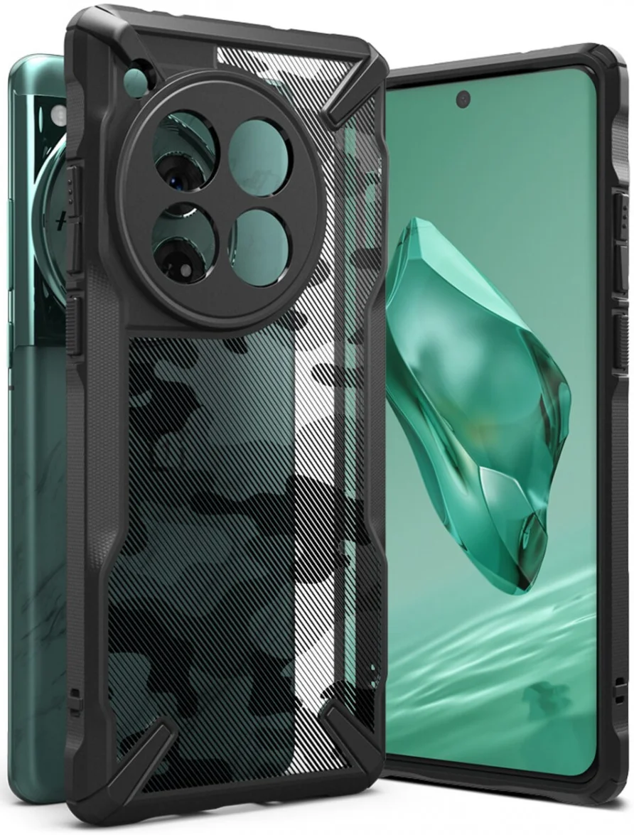 Ringke Fusion X OnePlus 12 Hoesje Back Cover Camo Zwart afbeelding 1