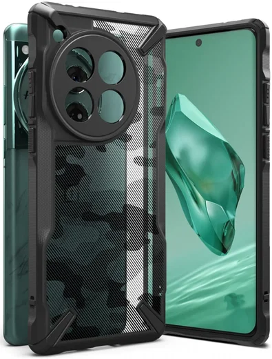 Ringke Fusion X OnePlus 12 Hoesje Back Cover Camo Zwart afbeelding 1