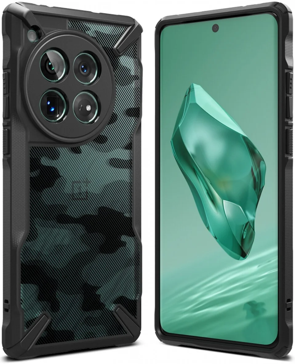 Ringke Fusion X OnePlus 12 Hoesje Back Cover Camo Zwart afbeelding 2