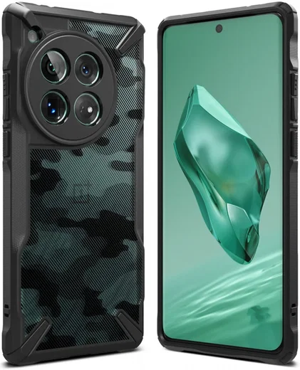 Ringke Fusion X OnePlus 12 Hoesje Back Cover Camo Zwart afbeelding 2