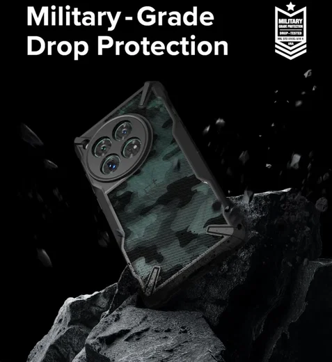 Ringke Fusion X OnePlus 12 Hoesje Back Cover Camo Zwart afbeelding 3