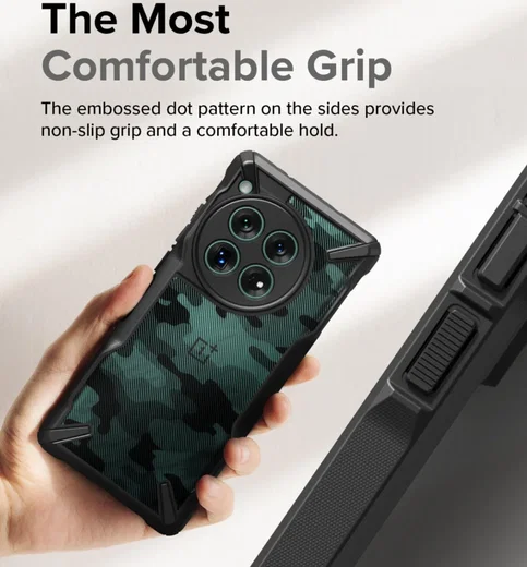 Ringke Fusion X OnePlus 12 Hoesje Back Cover Camo Zwart afbeelding 5