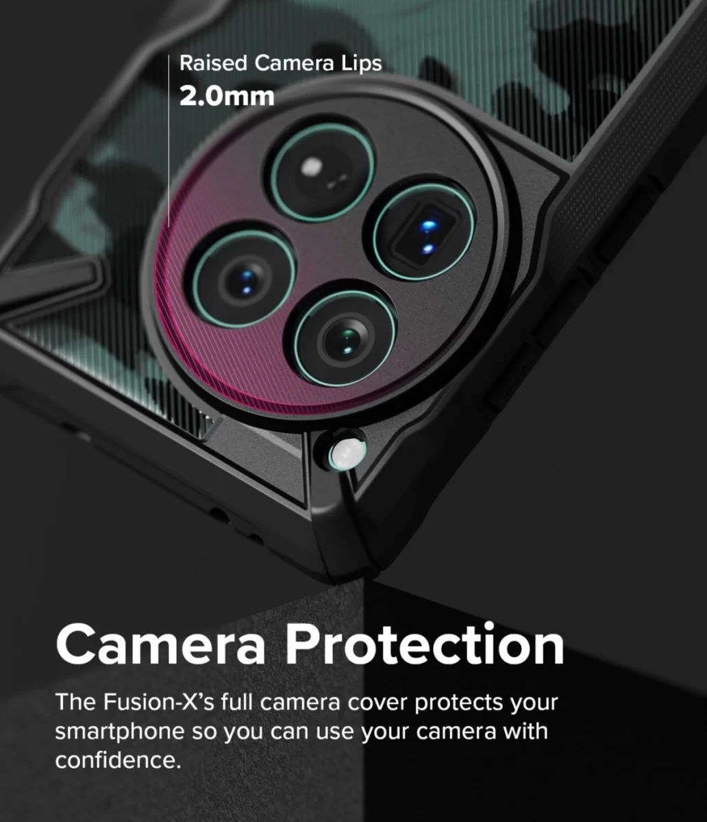 Ringke Fusion X OnePlus 12 Hoesje Back Cover Camo Zwart afbeelding 6