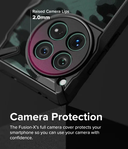 Ringke Fusion X OnePlus 12 Hoesje Back Cover Camo Zwart afbeelding 6