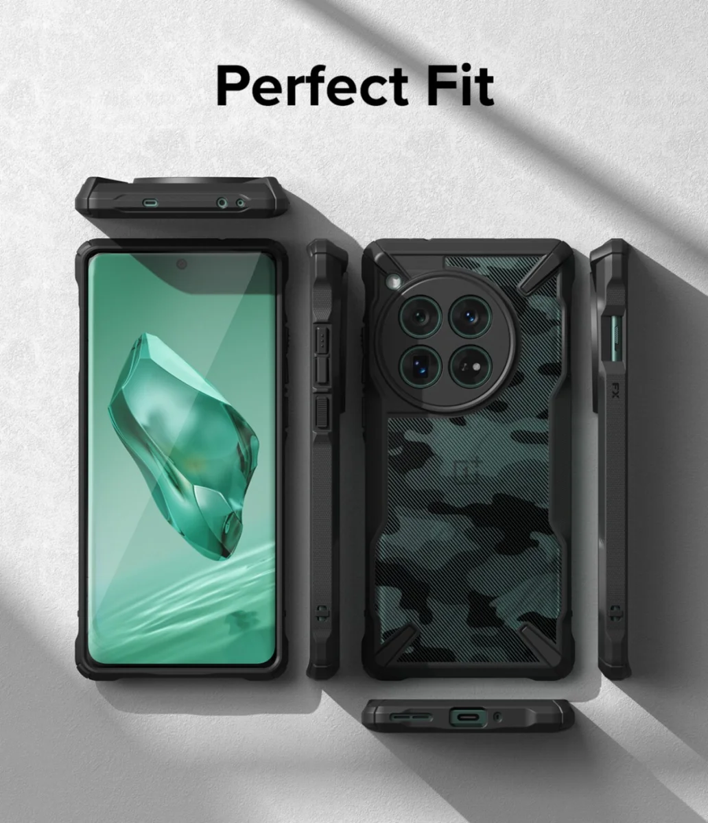 Ringke Fusion X OnePlus 12 Hoesje Back Cover Camo Zwart afbeelding 7