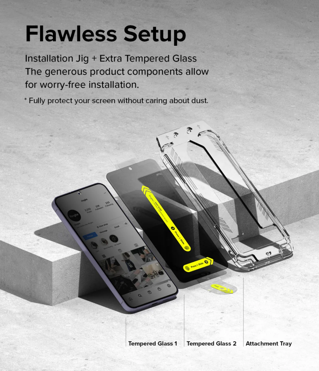 Ringke Easy Slide Privacy Samsung S24 Screen Protector met Jig 2-Pack afbeelding 7
