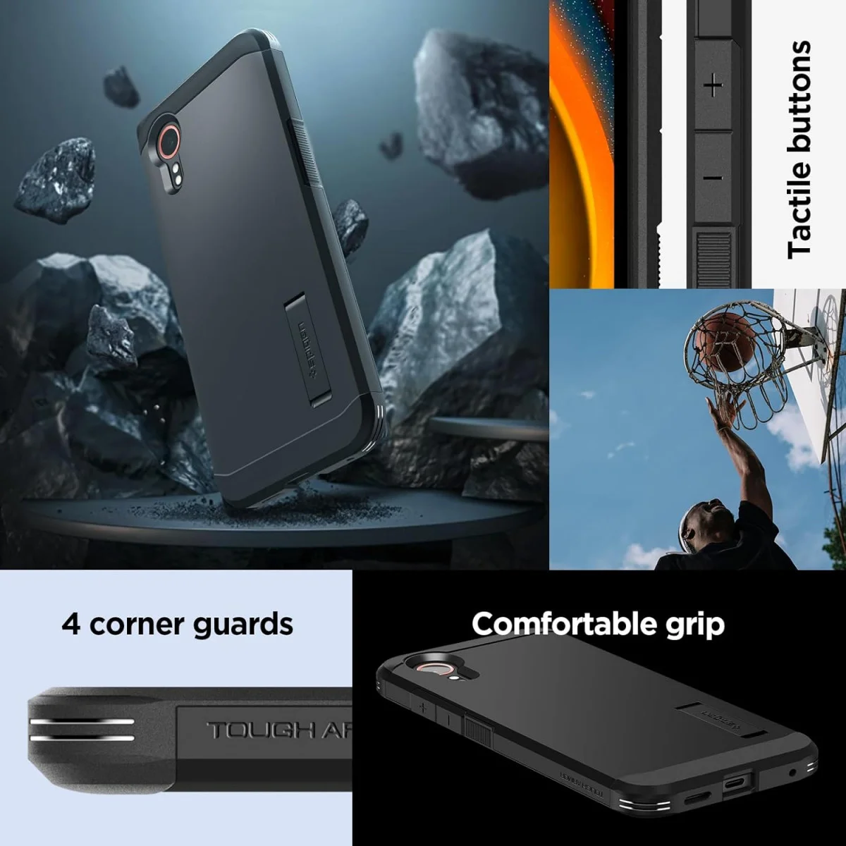 Spigen Tough Armor Samsung Galaxy Xcover 7 Hoesje Back Cover Zwart afbeelding 4